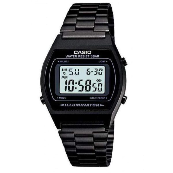 Casio Vintage B640WB-1A Black Stainless Steel Watch For Men and Women