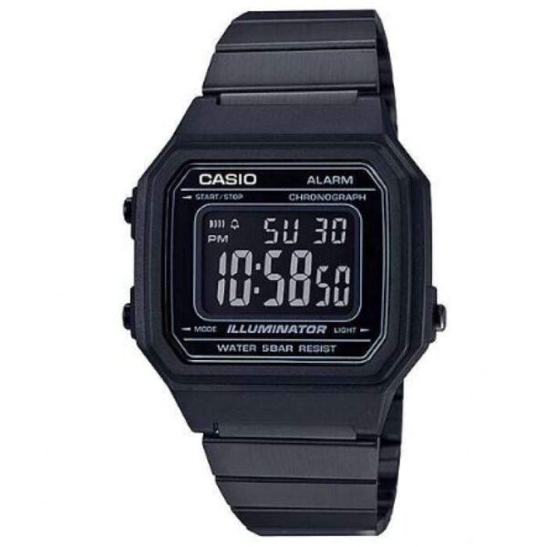 Casio Vintage B650WB-1B Black Stainless Steel Strap Watch for Men and Women